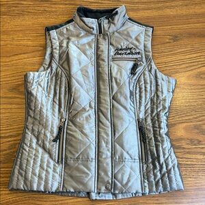 Harley-Davidson Vest-Out Breezeway Puffer Vest Silver Gray